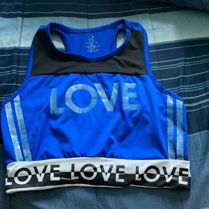 Blue love crop top